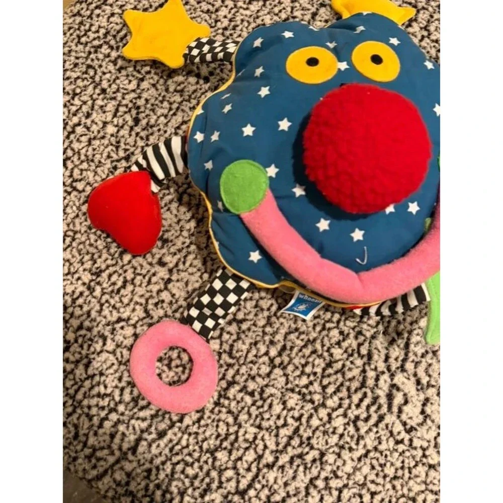 Rare Vtg 1999 Manhattan Toy Whoozit Large Sensory Rattle Squeaker Activity Toy